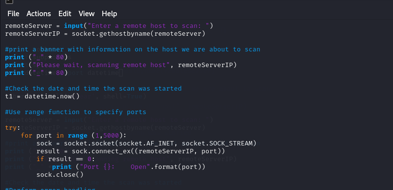 Scripting a Port Scanner with Python